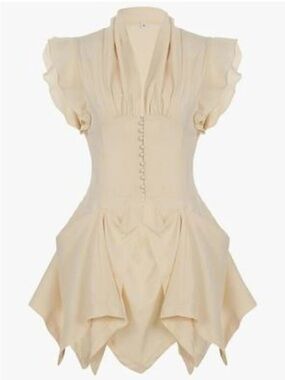 Micas ruffle shirt mini dress L MC5-2